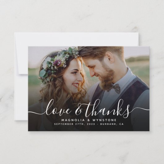 Handgeschreven QR-code voor script bruiloft foto Bedankkaart (Voorkant)