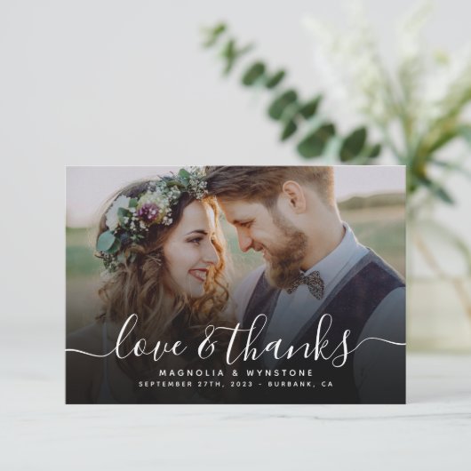 Handgeschreven QR-code voor script bruiloft foto Bedankkaart (Staand voorkant)