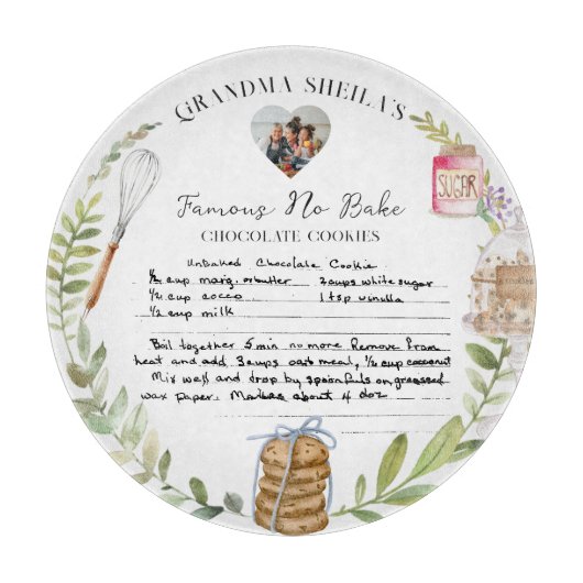 Handgeschreven recept Keepsake Snijplank (Voorkant)