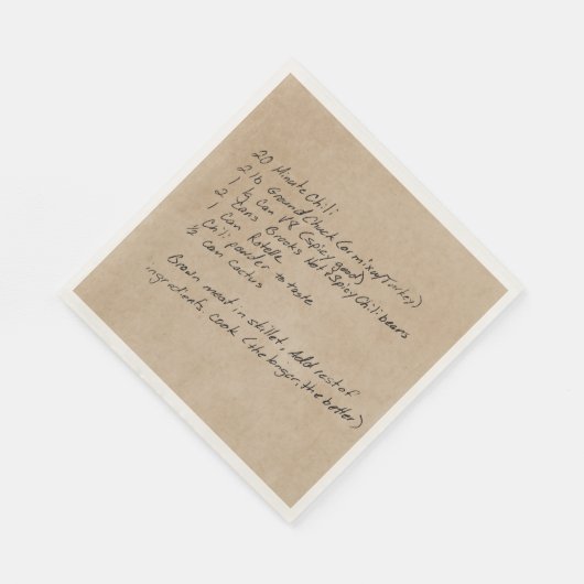 Handgeschreven Recipe Family Keepomwille Custom Ph Servet (Hoek)