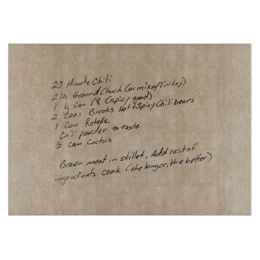 Handgeschreven Recipe Family Keepomwille Custom Ph Snijplank (Voorkant)