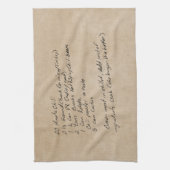 Handgeschreven Recipe Family Keepomwille Custom Ph Theedoek (Verticaal)