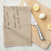 Handgeschreven Recipe Family Keepomwille Custom Ph Theedoek (Quarter Fold)