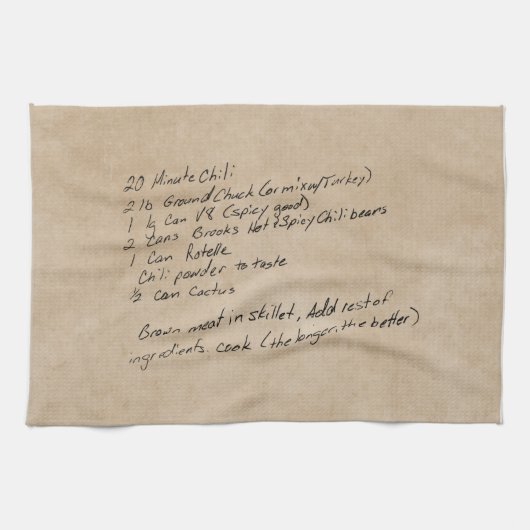 Handgeschreven Recipe Family Keepomwille Custom Ph Theedoek (Horizontaal)