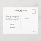 Handgeschreven Religieus Doop Bedankt Briefkaart (Achterkant)