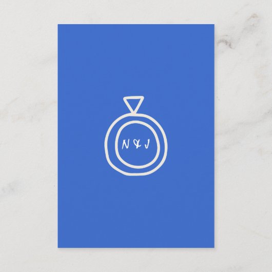 Handgeschreven Retro Bright Unieke Bruiloft Detail Informatiekaartje (Achterkant)