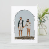 Handgeschreven Retro Eenvoudige Doodle Zwart en Wi Save The Date (Staand voorkant)