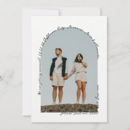 Handgeschreven Retro Eenvoudige Doodle Zwart en Wi Save The Date