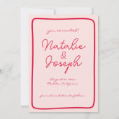 Handgeschreven Retro Kleurrijke Moderne Foto Bruil Save The Date (Achterkant)