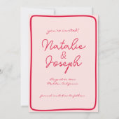 Handgeschreven Retro Kleurrijke Unieke Moderne Bru Save The Date (Achterkant)