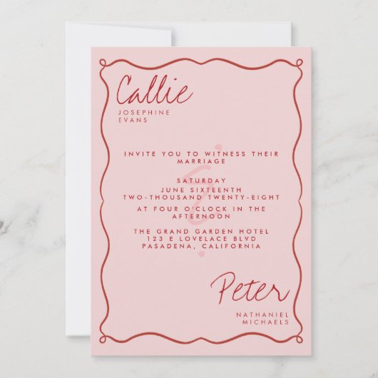 Handgeschreven retro minimalistische monochromatis kaart (Voorkant)