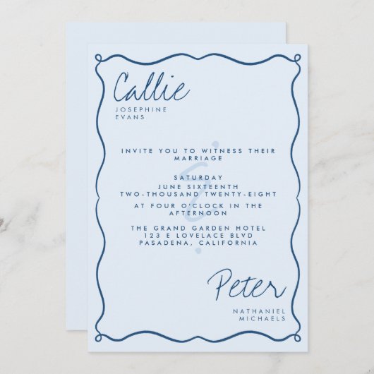 Handgeschreven retro minimalistische monochromatis kaart (Voorkant / Achterkant)