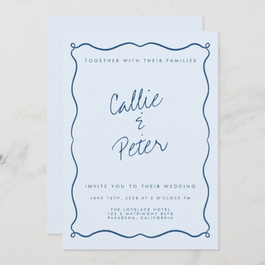 Handgeschreven retro minimalistische monochrome br kaart (Voorkant / Achterkant)