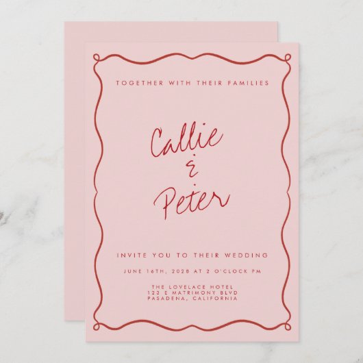 Handgeschreven retro minimalistische monochrome br kaart (Voorkant / Achterkant)