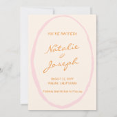 Handgeschreven Retro Pinstripes Kleurrijke Leuke H Save The Date (Achterkant)