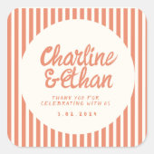 Handgeschreven RetroHuwelijk Rechthoekige Sticker (Voorkant)