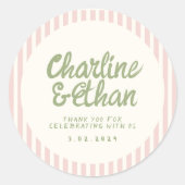 Handgeschreven RetroHuwelijk Rechthoekige Sticker (Voorkant)