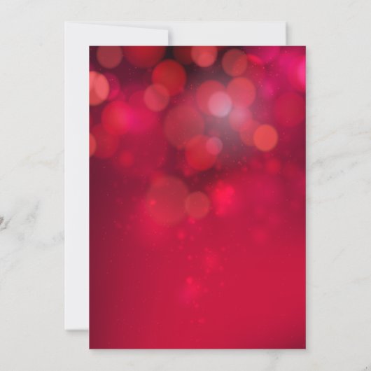 Handgeschreven rode Bokeh Lights Holiday Party Kaart (Achterkant)