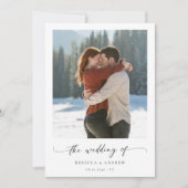 Handgeschreven romantische foto Winter Wedding Kaart (Voorkant)