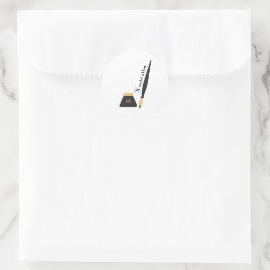 handgeschreven ronde sticker (Tas)