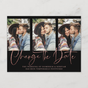 Handgeschreven Roos Gold bruiloft uitstel Briefkaart