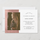 Handgeschreven Roos Gold | Twee foto afstudeerfees Kaart (Achterkant)