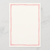 Handgeschreven roze en groene Franse weddenschappe Menu (Achterkant)