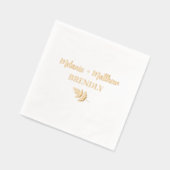 Handgeschreven rustieke monogram Namen Modern Goud Folie Servetten (Links)