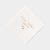 Handgeschreven rustieke monogram Namen Modern Goud Folie Servetten (Rechts)