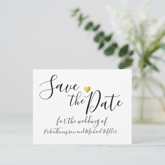 Handgeschreven Save the Date bruiloft Aankondigingskaart (Staand voorkant)