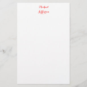 Handgeschreven Schrift Elegant Eenvoudig Rood Wit Briefpapier