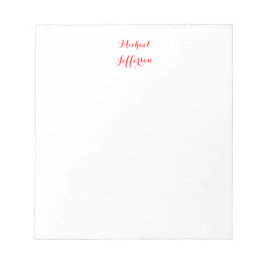 Handgeschreven Schrift Elegant Eenvoudig Rood Wit Notitieblok