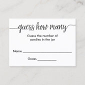 Handgeschreven schrift raden hoeveel Kaart Visitekaartje (Voorkant)