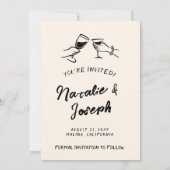 handgeschreven Scribble Modern Wedding Save The Date (Achterkant)