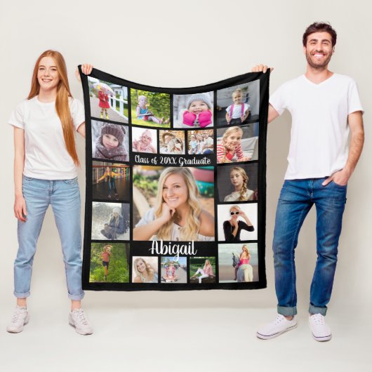 Handgeschreven script 19 Photo Collage Afstuderen  Fleece Deken (In situ)