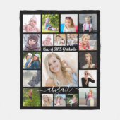 Handgeschreven script 19 Photo Collage Afstuderen  Fleece Deken (Voorkant)