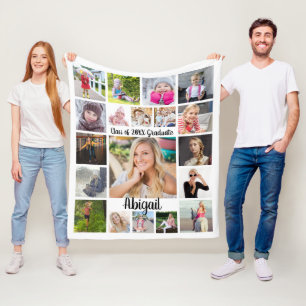 Handgeschreven script 19 Photo Collage Afstuderen Fleece Deken