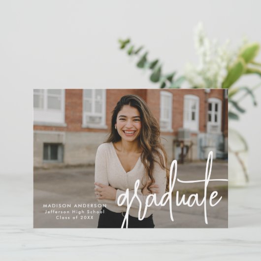 Handgeschreven script 2 Photo Afstuderen Aankondiging (Staand voorkant)