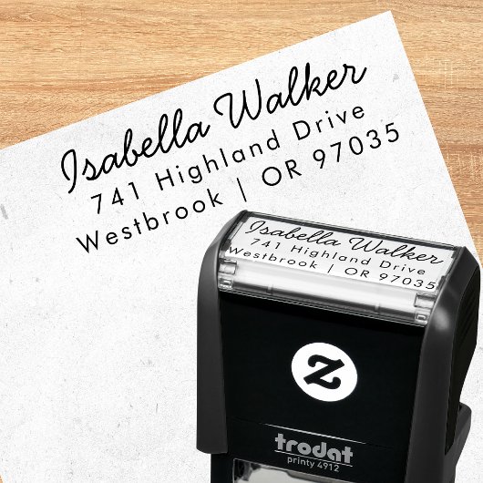 Handgeschreven script aangepast postadresstempel zelfinktende stempel