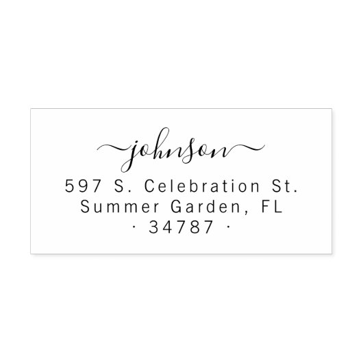 Handgeschreven script Achternaam Retouradres Zelfinktende Stempel (Design)