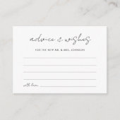 Handgeschreven script Advies & wensen Vrijgezellen Informatiekaartje (Voorkant)