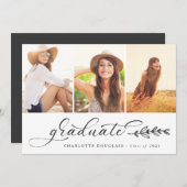 Handgeschreven script Afstuderen 3 fotocollage Aankondiging (Voorkant / Achterkant)