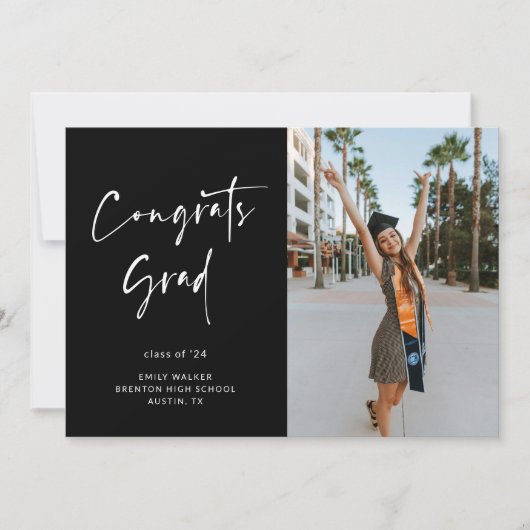 Handgeschreven Script Afstuderen Aankondiging Kaar (Voorkant)