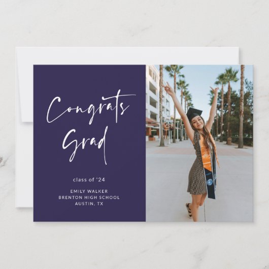 Handgeschreven Script Afstuderen Aankondiging Kaar (Voorkant)