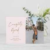 Handgeschreven Script Afstuderen Aankondiging Kaar (Staand voorkant)