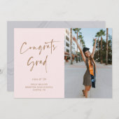 Handgeschreven Script Afstuderen Aankondiging Kaar (Voorkant / Achterkant)