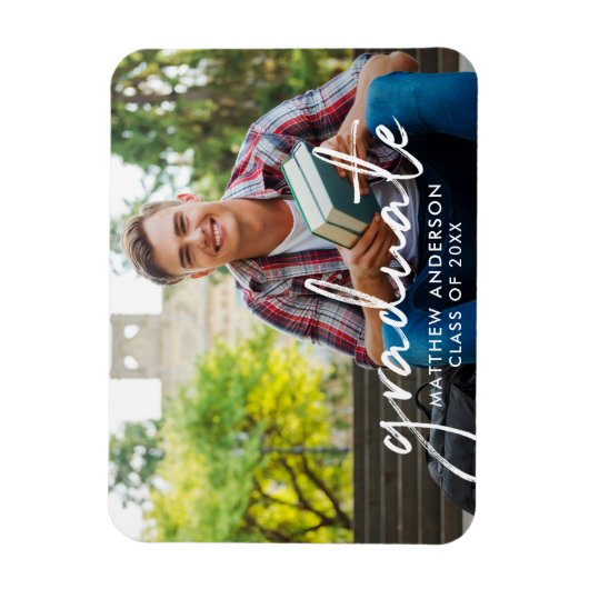 Handgeschreven script Afstuderen Afstuderen Foto Magneet (Verticaal)