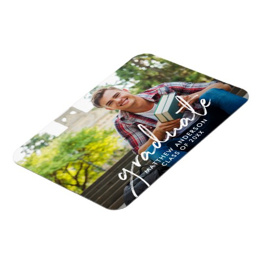 Handgeschreven script Afstuderen Afstuderen Foto Magneet (Linkerzijde)