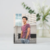 Handgeschreven script afstuderen dank u briefkaart (Staand voorkant)