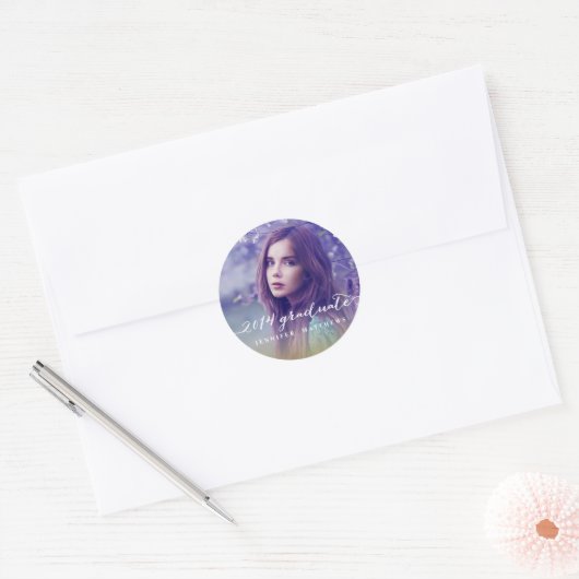 handgeschreven script | Afstuderen Foto Sticker (Envelop)